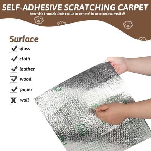 1 Pack Self-Adhesive Cat Scratching Board Wall Protector for Cats, DIY Corner Mat, 40cm x 200cm, Black