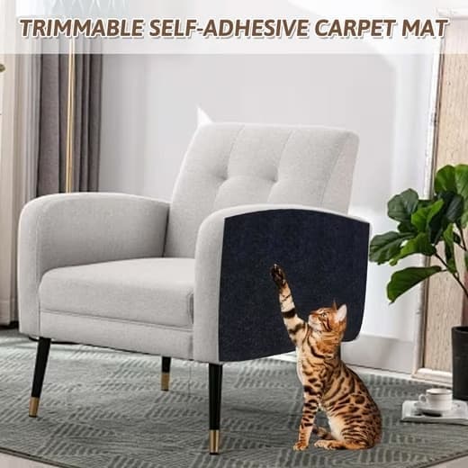 1 Pack Self-Adhesive Cat Scratching Board Wall Protector for Cats, DIY Corner Mat, 40cm x 200cm, Black
