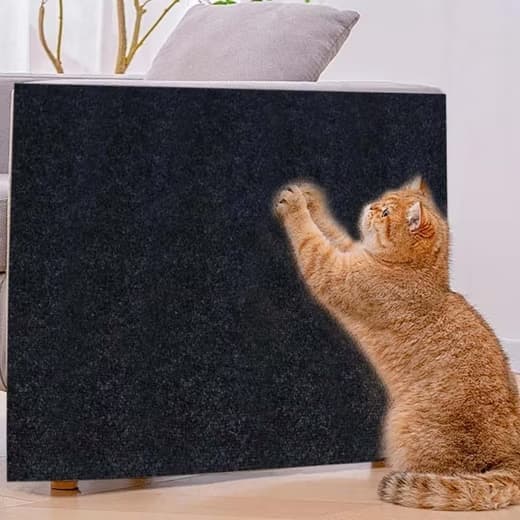 1 Pack Self-Adhesive Cat Scratching Board Wall Protector for Cats, DIY Corner Mat, 40cm x 200cm, Black