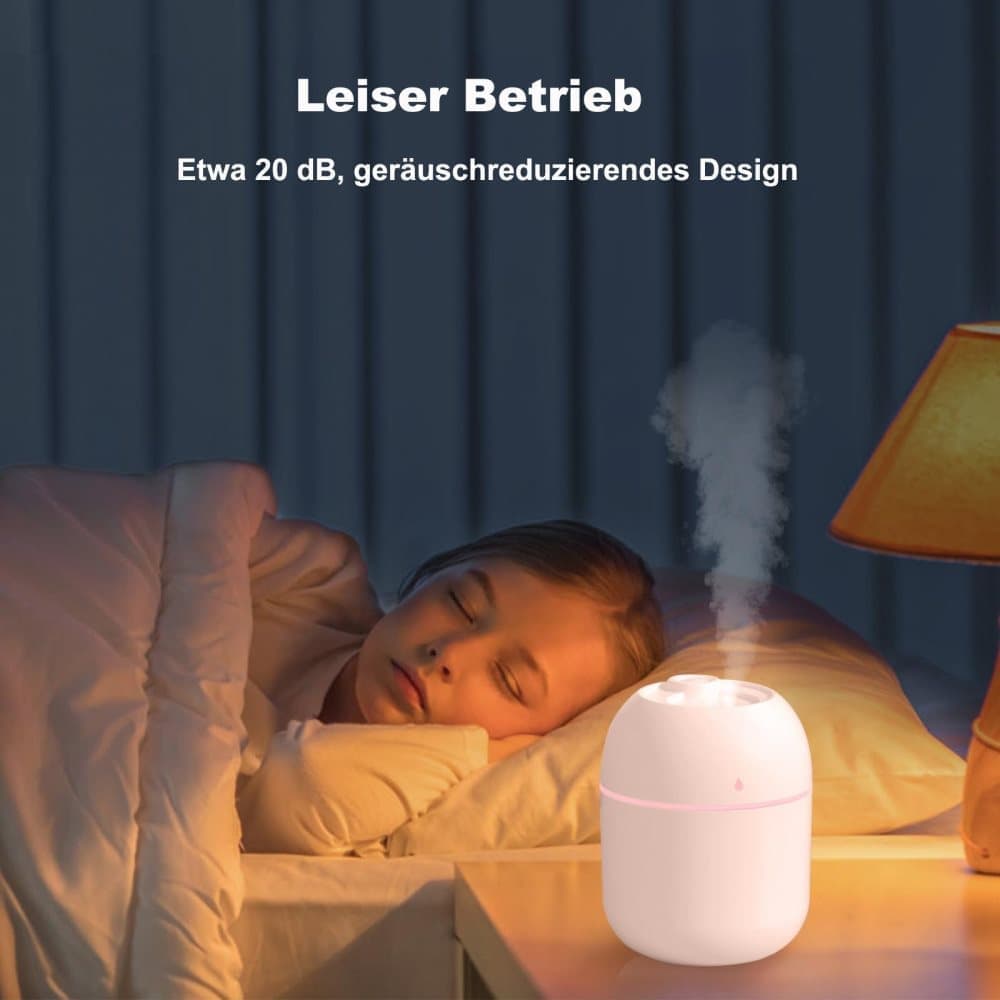 Portable Mini Humidifier 0.22L with USB, Automatic Shutoff, 2 Spray Modes for Bedroom Office and Car, Green