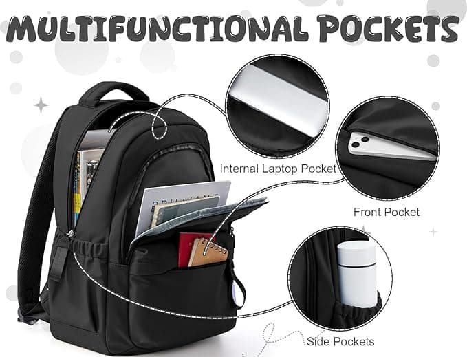 14-inch Laptop Backpack Waterproof Lightweight Daypack for School University, Purple, Compatible with Girls Boys