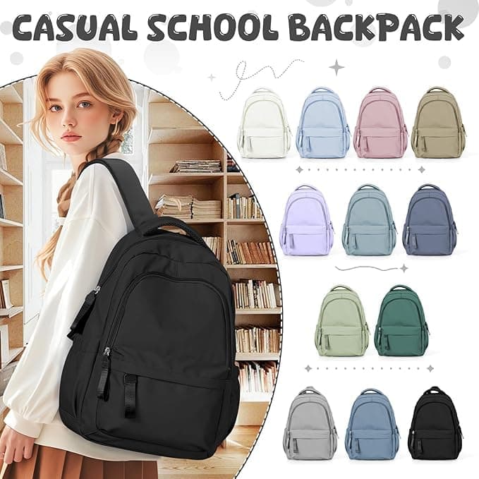 14-inch Waterproof Lightweight Laptop Backpack for School and University, Light Blue