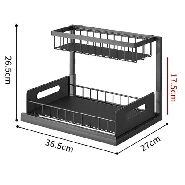 2-Tier White Storage Shelf Spice Rack for Kitchen Bathroom Drawer Organization