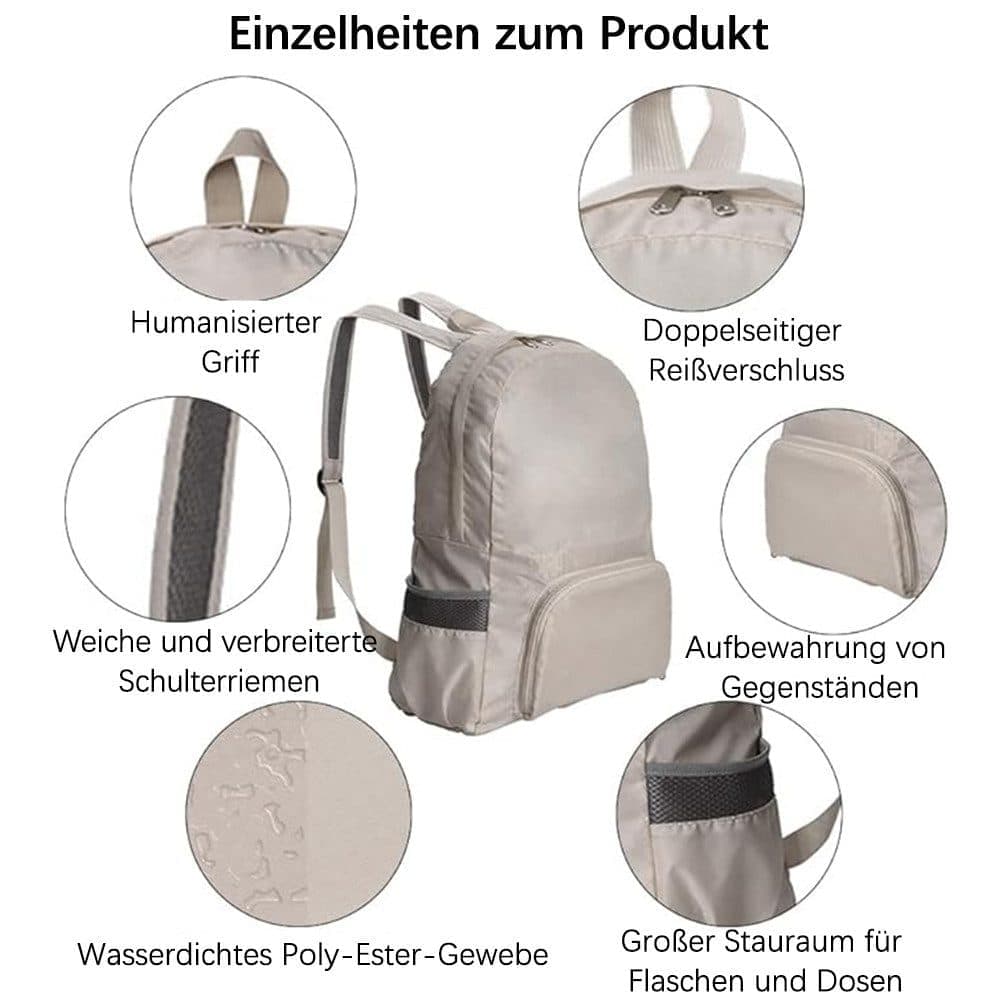 2-Pack Foldable Waterpack Backpack for Camping Hiking Travel, Black, Unisex Outdoor Daily Backpack