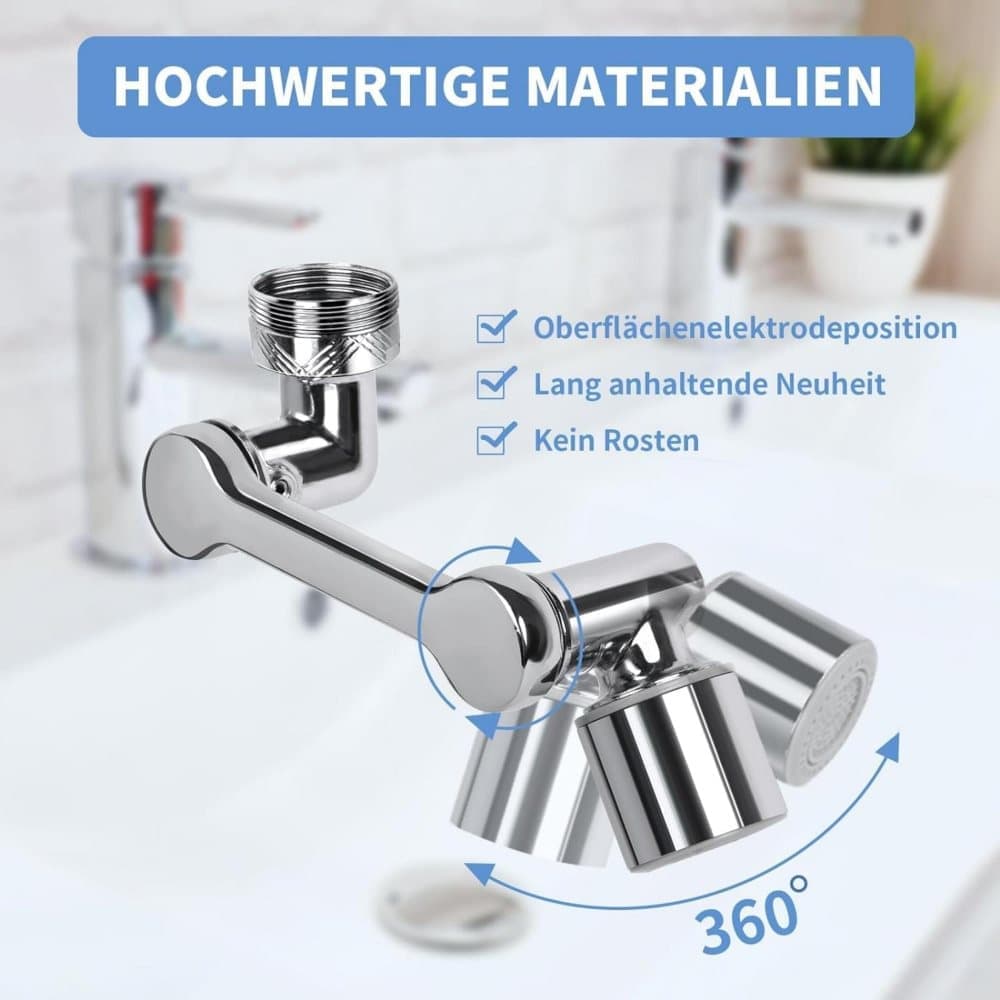 360° Swivel Faucet Extender with 2 Flow Modes, 1440° Rotation, for Kitchen Sink