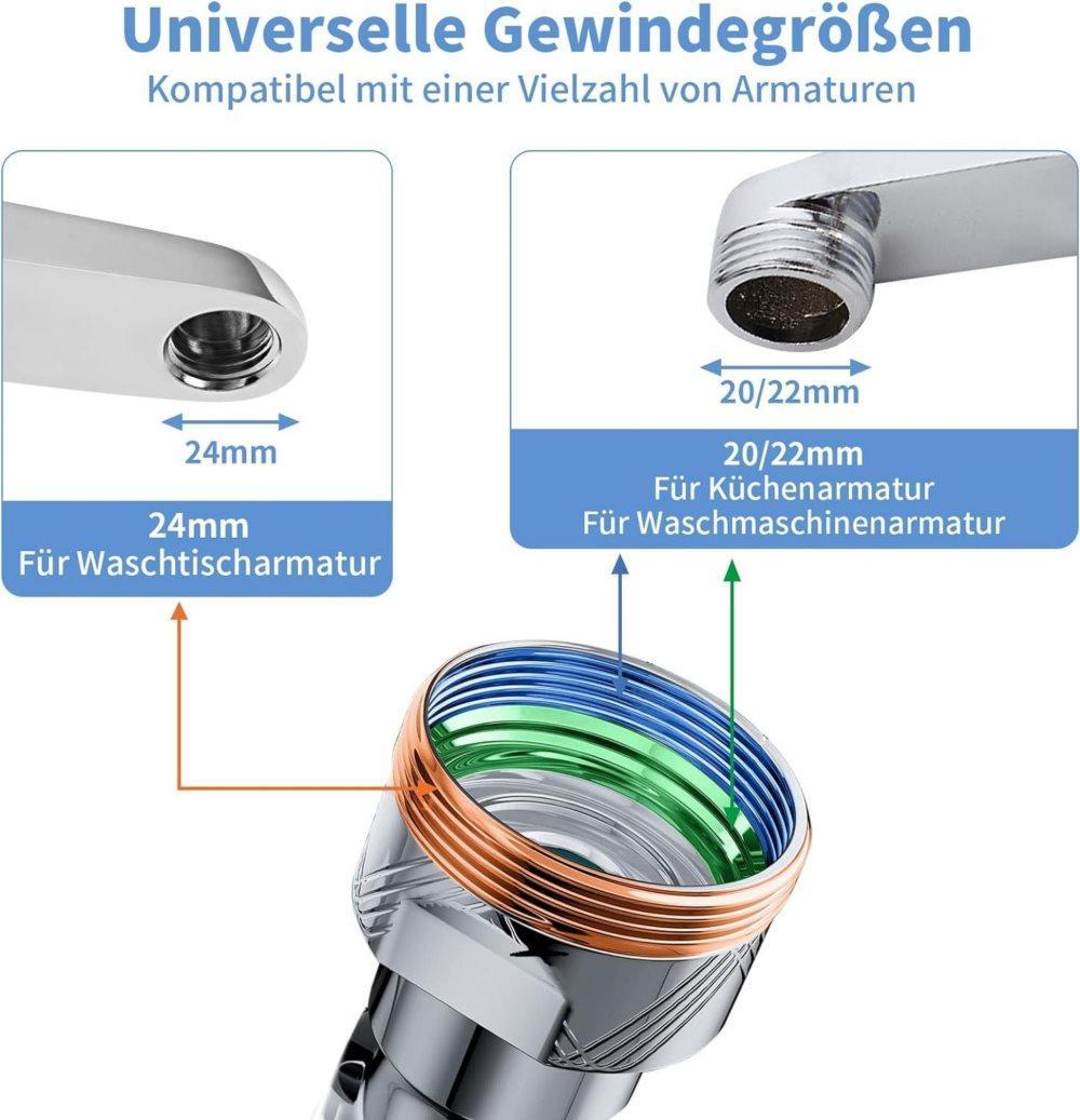360° Swivel Faucet Extender with 2 Flow Modes, 1440° Rotation, for Kitchen Sink