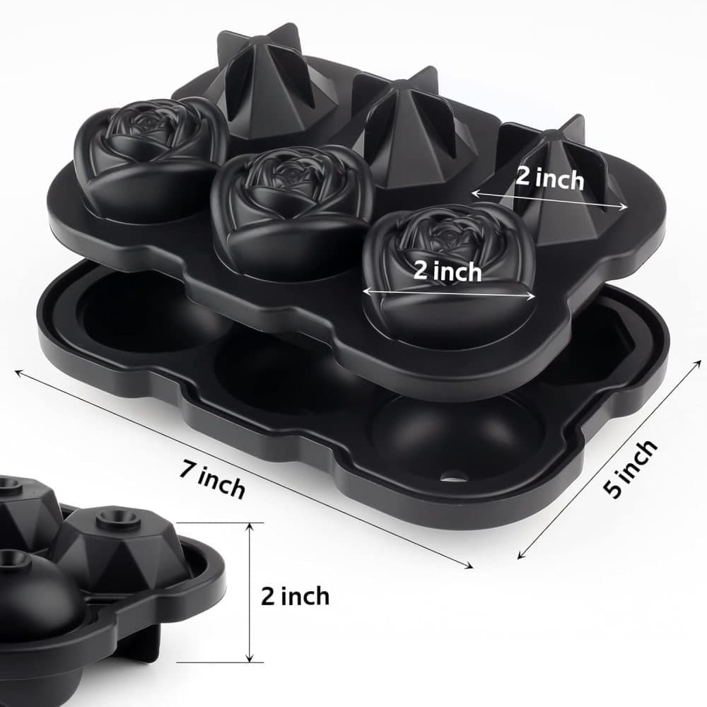 1 piece BPA-free reusable ice cube tray with lid for round ice balls, 6 compartment