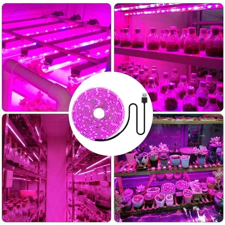 Full Spectrum USB LED Grow Light for Small Plants Greenhouse, 3M, Compatible with USB