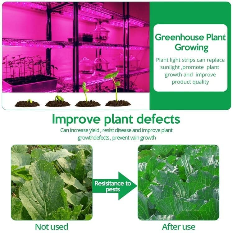 Full Spectrum USB LED Grow Light for Small Plants Greenhouse, 5M, Compatible with USB
