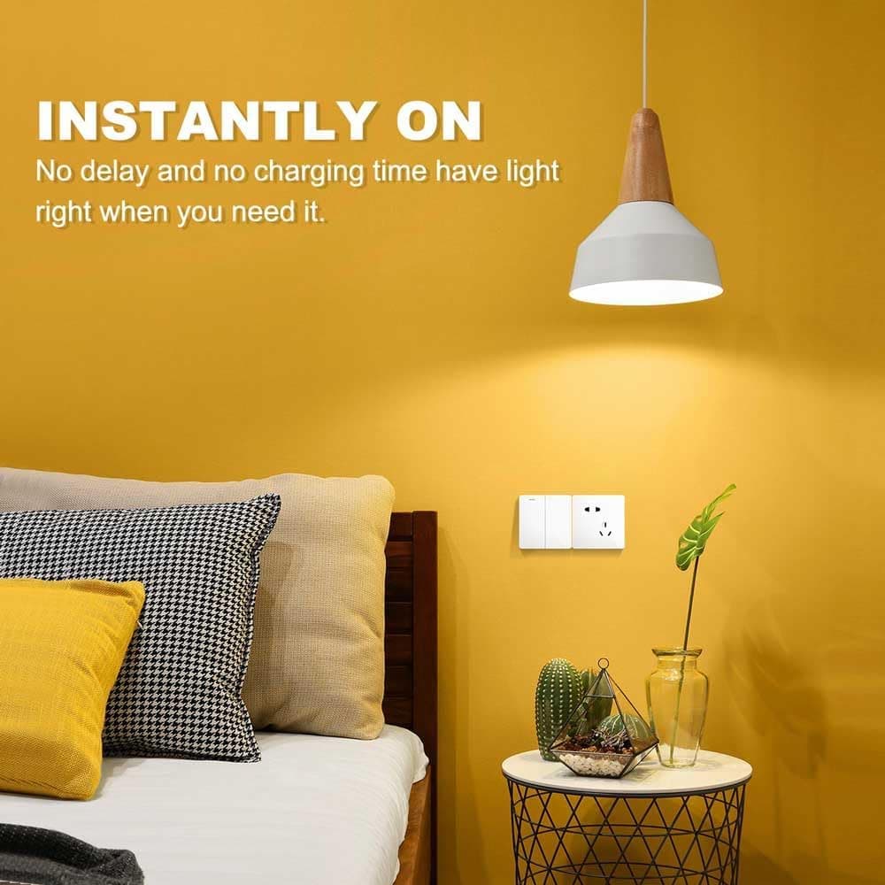 Rechargeable LED Bulb with 3 Color Temperatures 3000-6500K, Dimmable, Timer and Remote Control, E27 Lamp Holder, Wireless Night Light