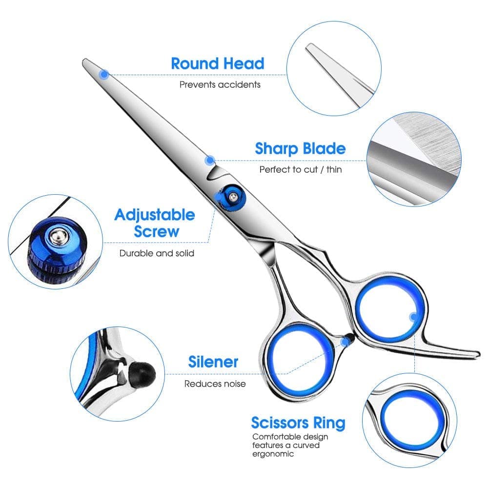 11-Piece Hairdressing Set with Scissors, Combs, Clips and Cape