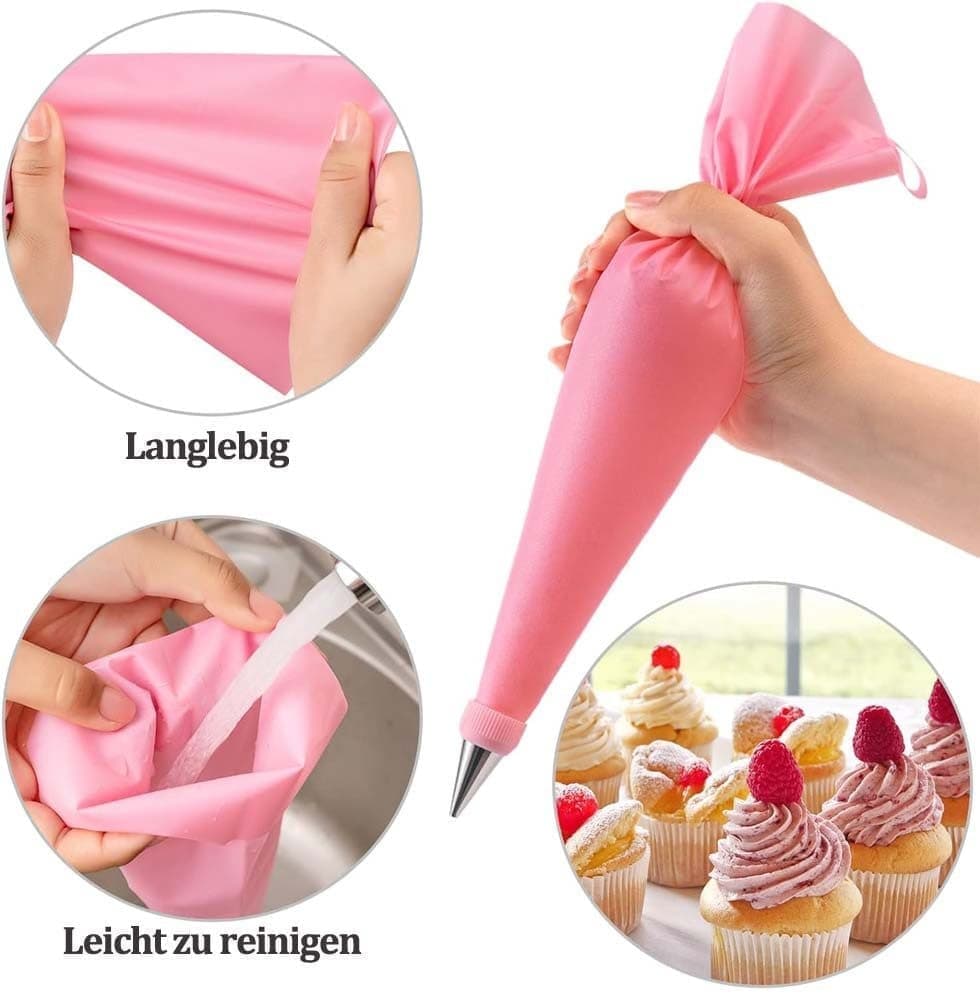 40-Piece Piping Bag Set with Nozzles for Cake Decorating, Pastry, and Desserts