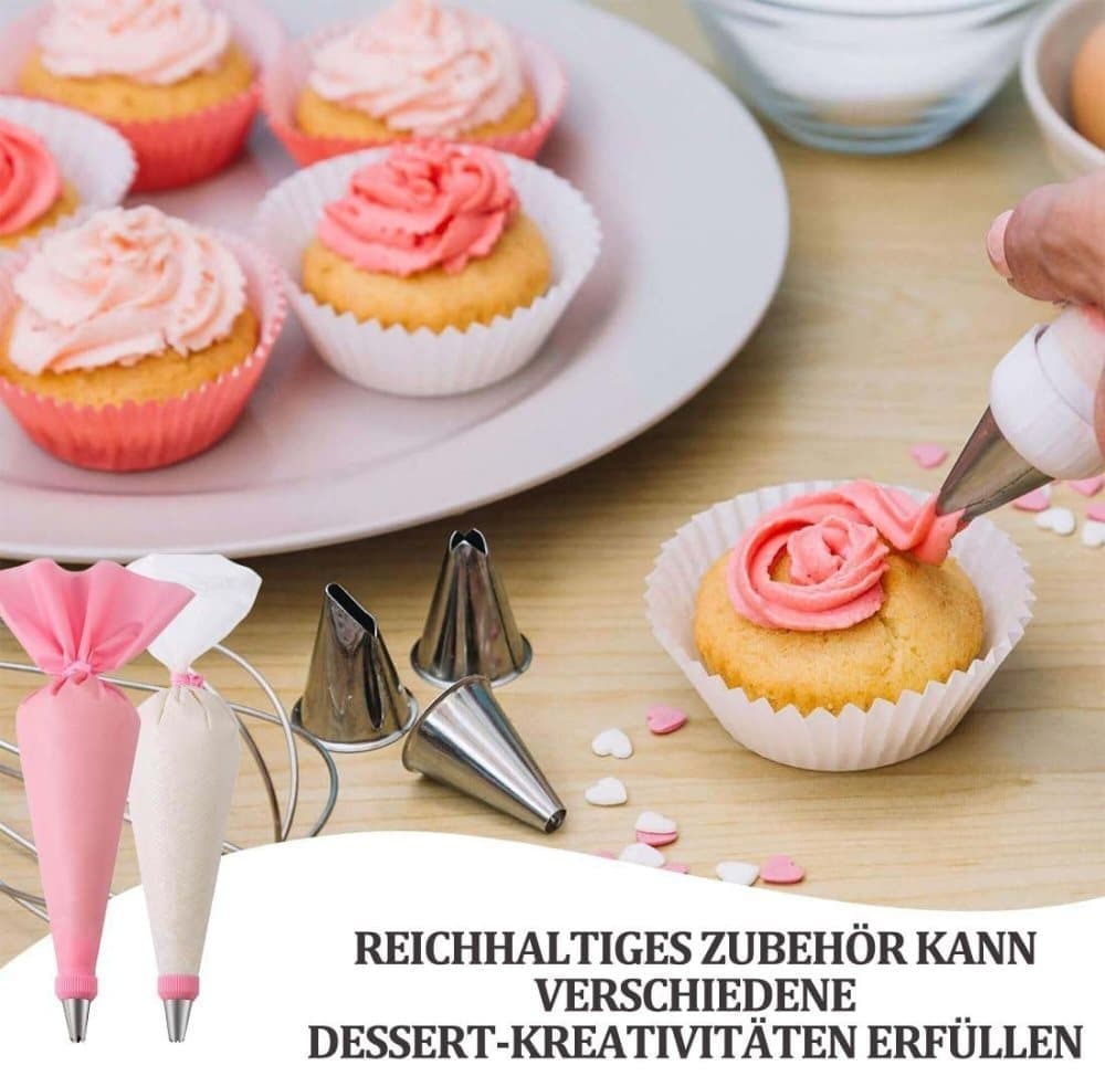 40-Piece Piping Bag Set with Nozzles for Cake Decorating, Pastry, and Desserts
