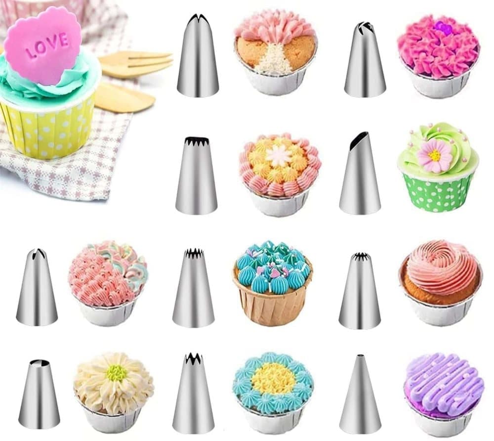 40-Piece Piping Bag Set with Nozzles for Cake Decorating, Pastry, and Desserts