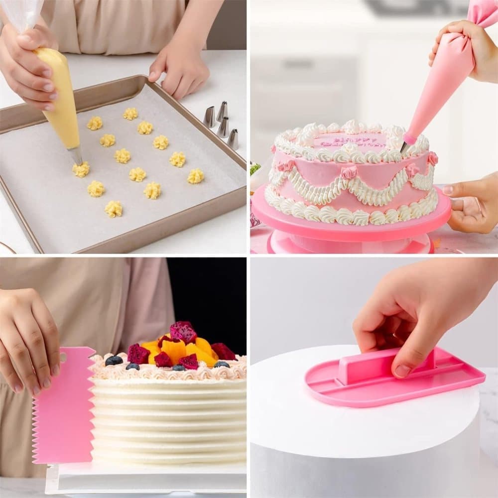 40-Piece Piping Bag Set with Nozzles for Cake Decorating, Pastry, and Desserts