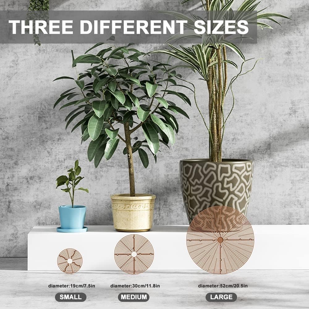 2-Pack Waterproof Cuttable Pot Covers, Prevents Pets from Digging, for Indoor and Outdoor Gardens, L, Brown