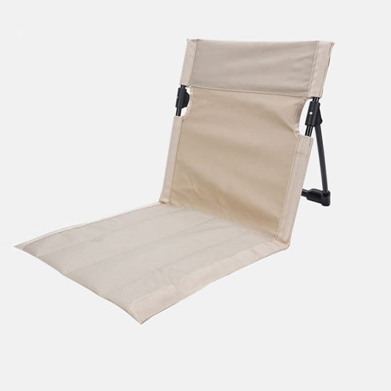 Foldable Beach Chair with Storage Bag, Collapsible Sun Lounger, Lightweight Camping Chair, Beige