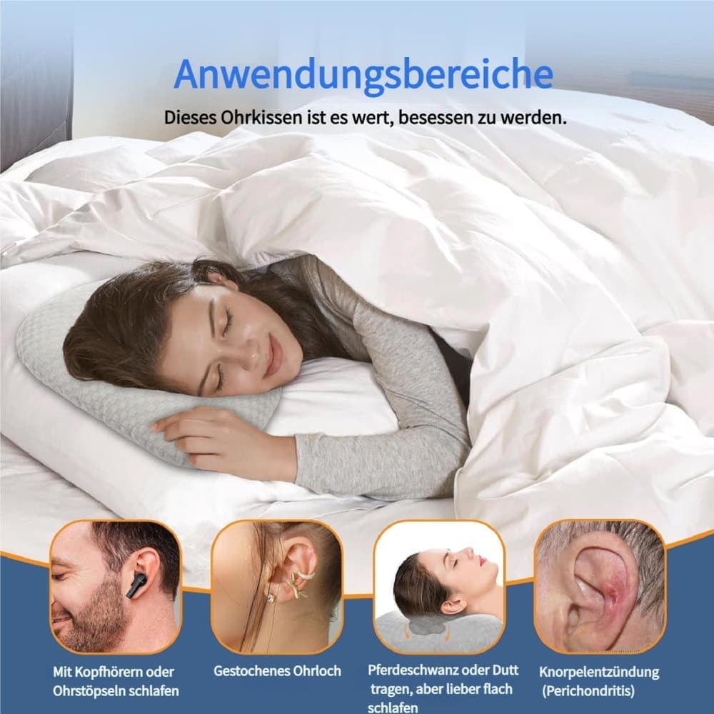 Microfiber Pillow with Ear Holes for Side Sleepers, Comfortable Perforated Design