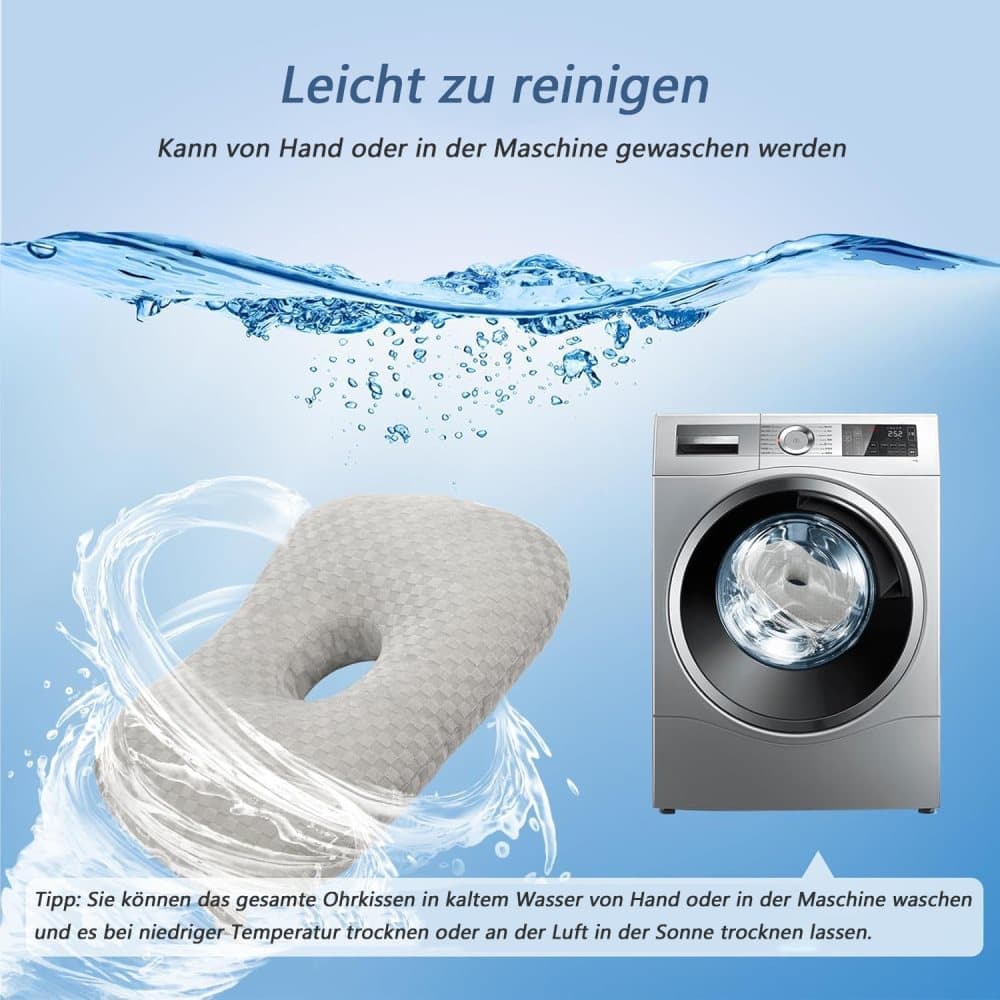 Microfiber Pillow with Ear Holes for Side Sleepers, Comfortable Perforated Design
