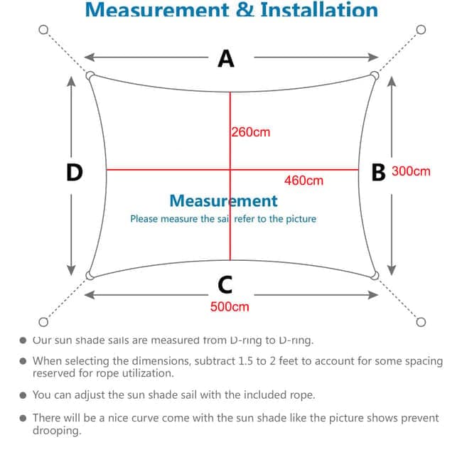 UV Protective Waterproof Sun Sail 1 Piece, 3x5M, Gray for Garden Terrace Pool and Camping