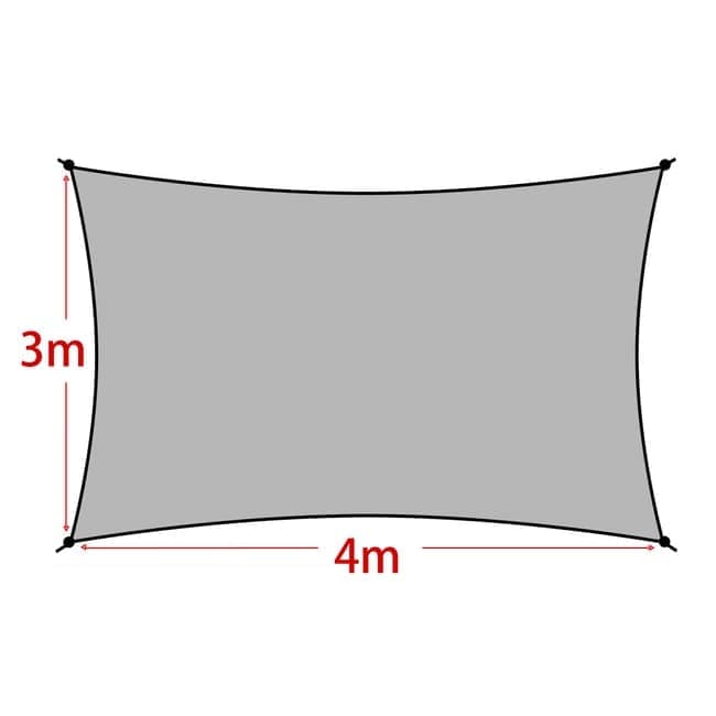 3X4M Sun Sail Waterproof UV Protective Outdoor Shade, Light Orange, for Garden Terrace Pool Camping