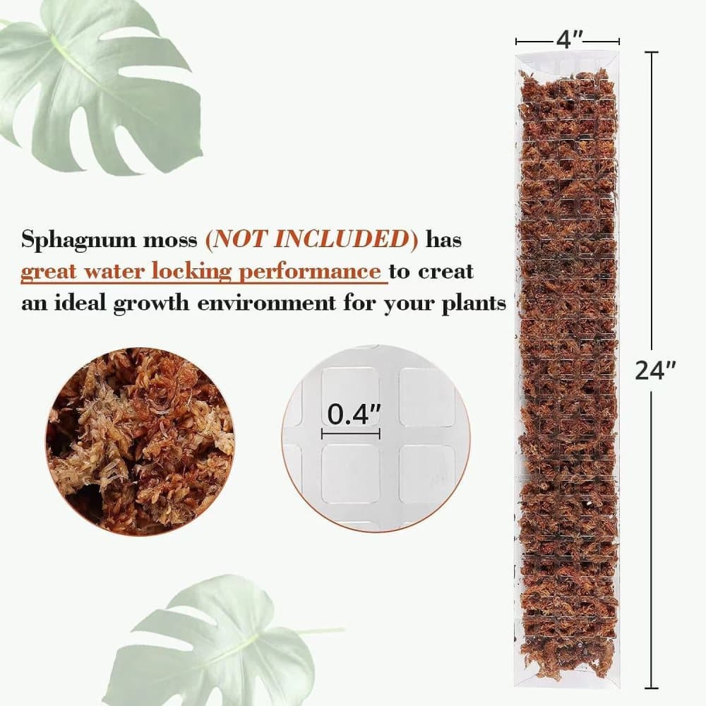2 pcs Climbing Plant Moss Stakes with Garden Tie, 10 Pack, Plastic
