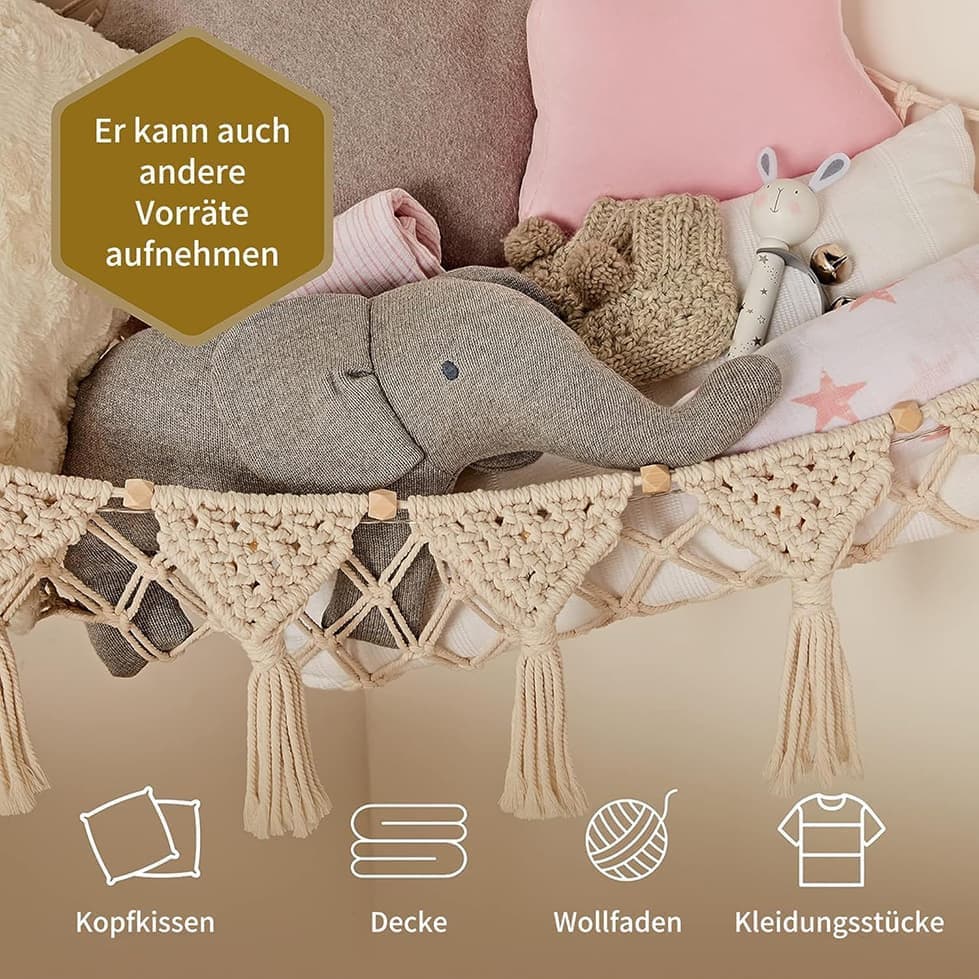 1 Pack Toy Storage Hammock and Organizer Net for Soft Toys, White