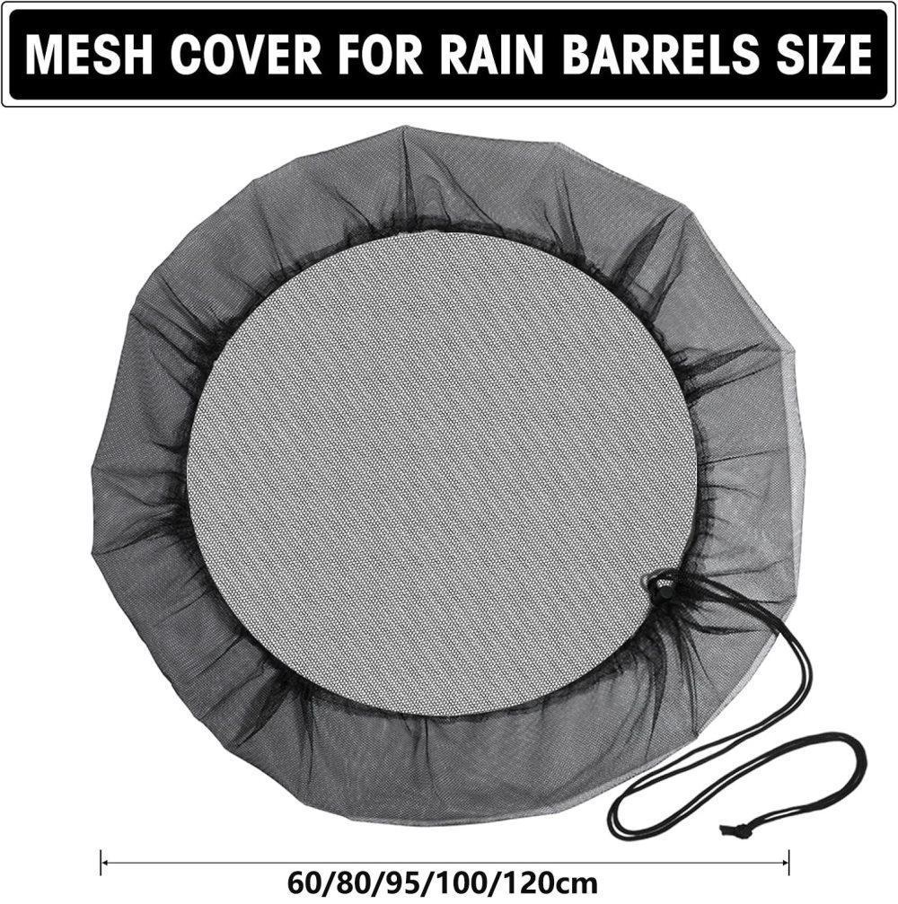 3-Pack Rain Barrel Mesh Lid Bucket Cover, Durable Polyester with Drawstring, Protects Against Debris, 60-120 cm