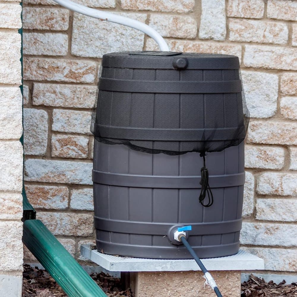 3-Pack Rain Barrel Mesh Lid Bucket Cover, Durable Polyester with Drawstring, Protects Against Debris, 60-120 cm