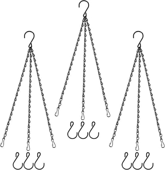 3-Pack Metal Hanging Chains for Plant Supports Bird Feeders Lanterns Wind Chimes with Strong Hooks, Outdoor Use
