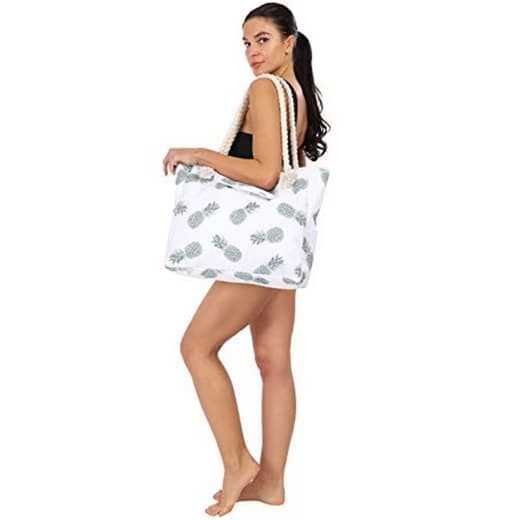 Large Waterproof Beach Bag for Women, Light Green, Extra Large