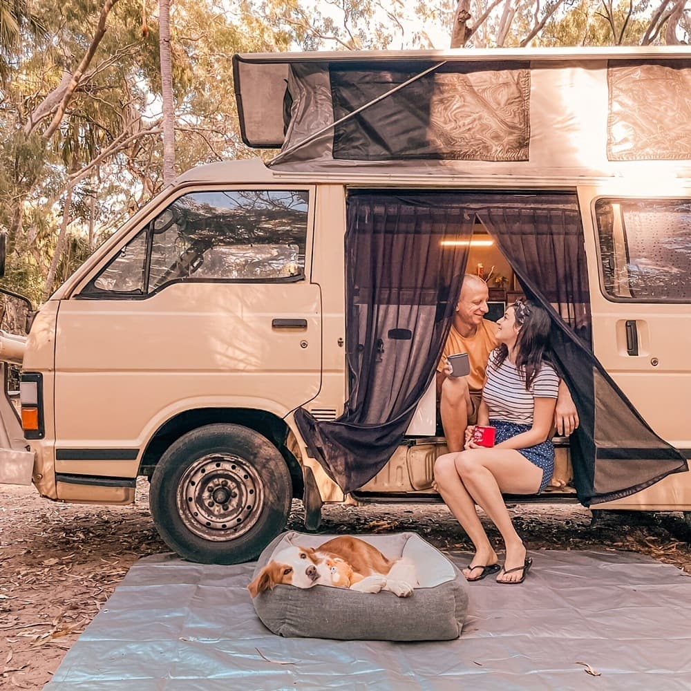 Magnetic car trunk mosquito net 165x165cm, compatible with most vehicles for ventilation and insect protection, ideal for camping and fishing