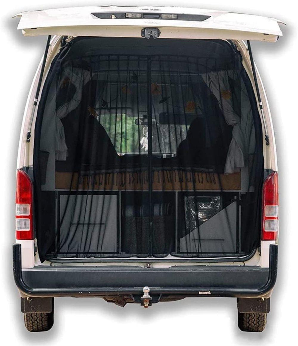 Magnetic car trunk mosquito net 180X150cm, compatible with most vehicles, for camping and fishing