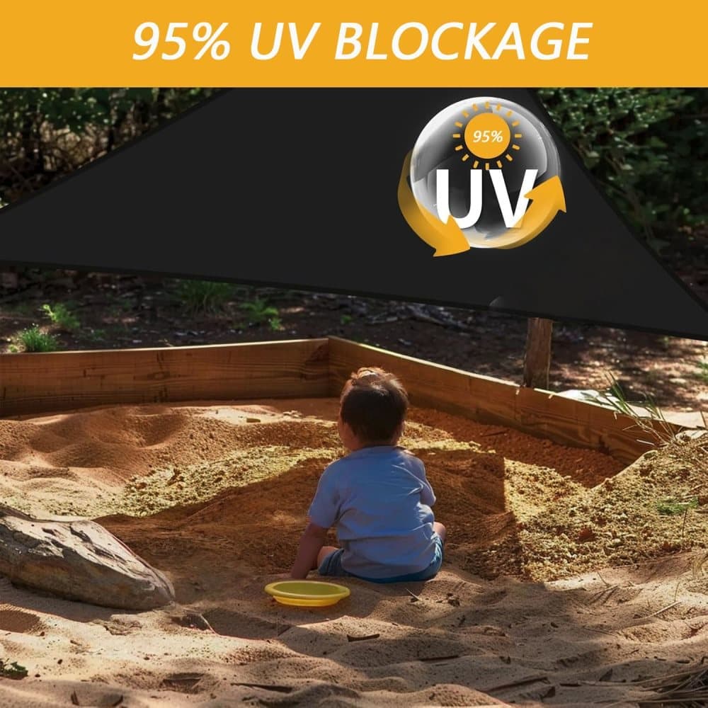 4x4x5.7M Waterproof Triangular UV Protection Sun Sail for Garden Terrace and Pool, White, Includes Mounting Materials