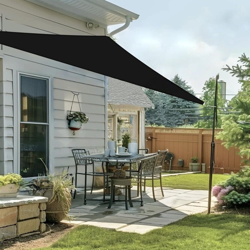 3x4x5M Waterproof Triangular Sun Sail with UV Protection for Garden Terrace and Pool, Light Brown, Includes Mounting Materials