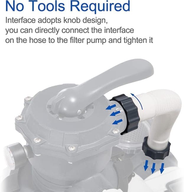 2-Pack Pool Sand Filter Pump Hoses, 15.8 Inch, Replacement for Above-Ground Pool Brine Filter Pumps