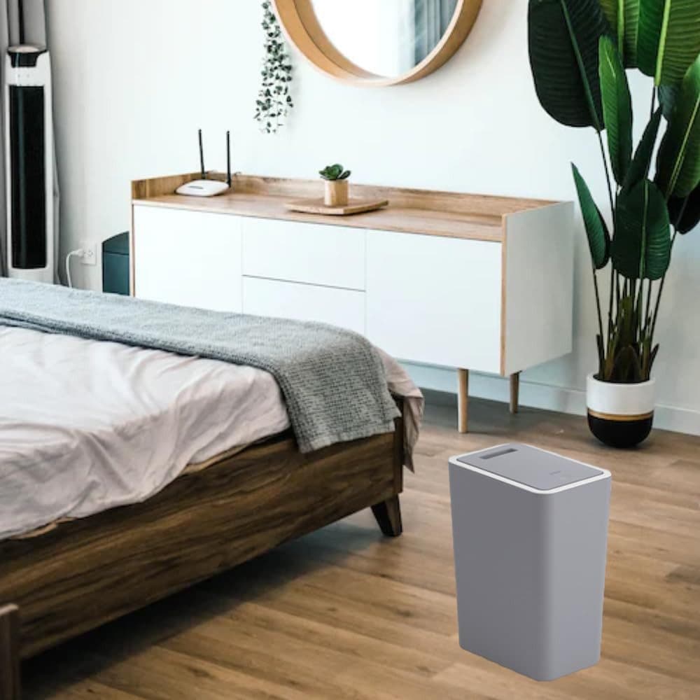 12L Green Trash Can with Lid, Durable Corrosion-Resistant Odor and Leak Proof for Kitchen Bathroom Living Room, 12L