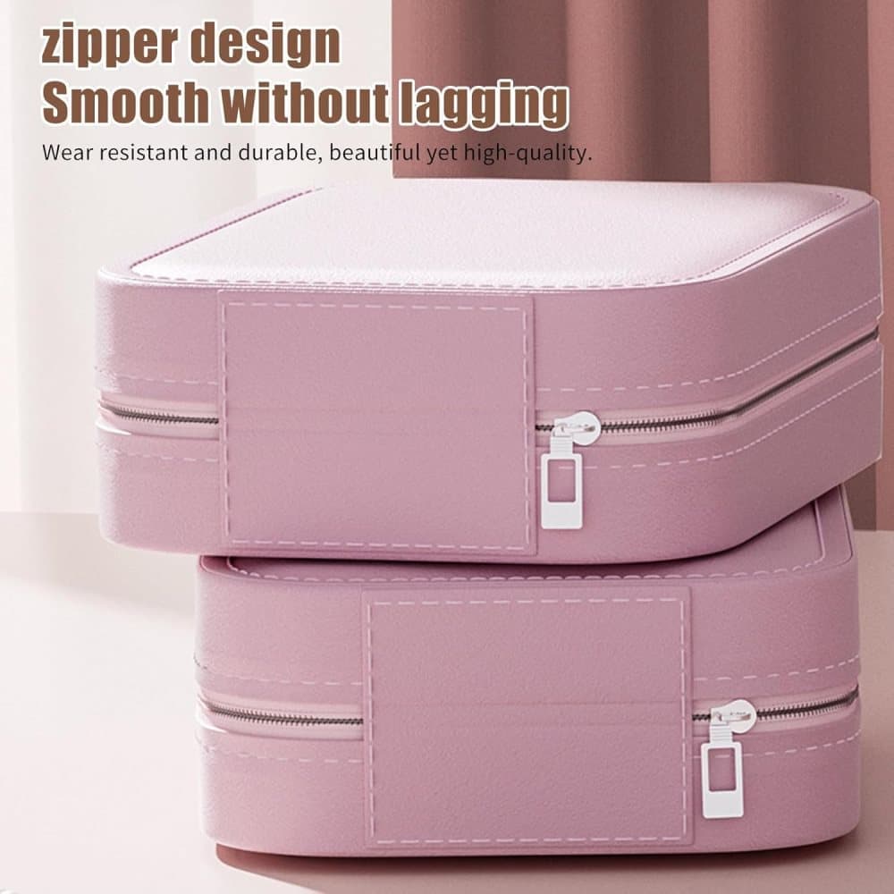 Portable Makeup Bag with LED Mirror 3 Light Modes, Travel Cosmetic Organizer for Women, Pink