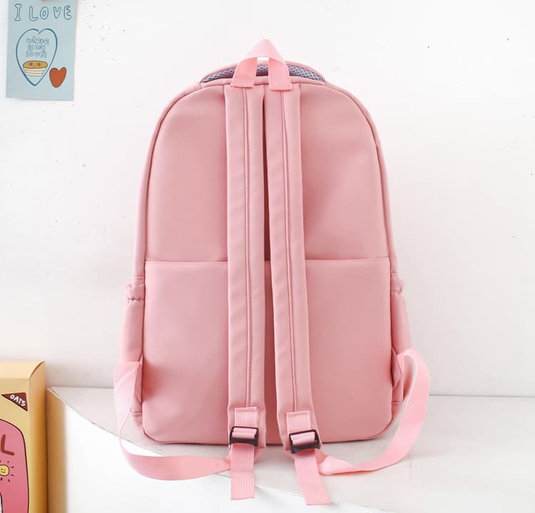 Cute Rabbit Ears School Backpack for Girls 4-Piece, Large Space with Multiple Compartments, Purple