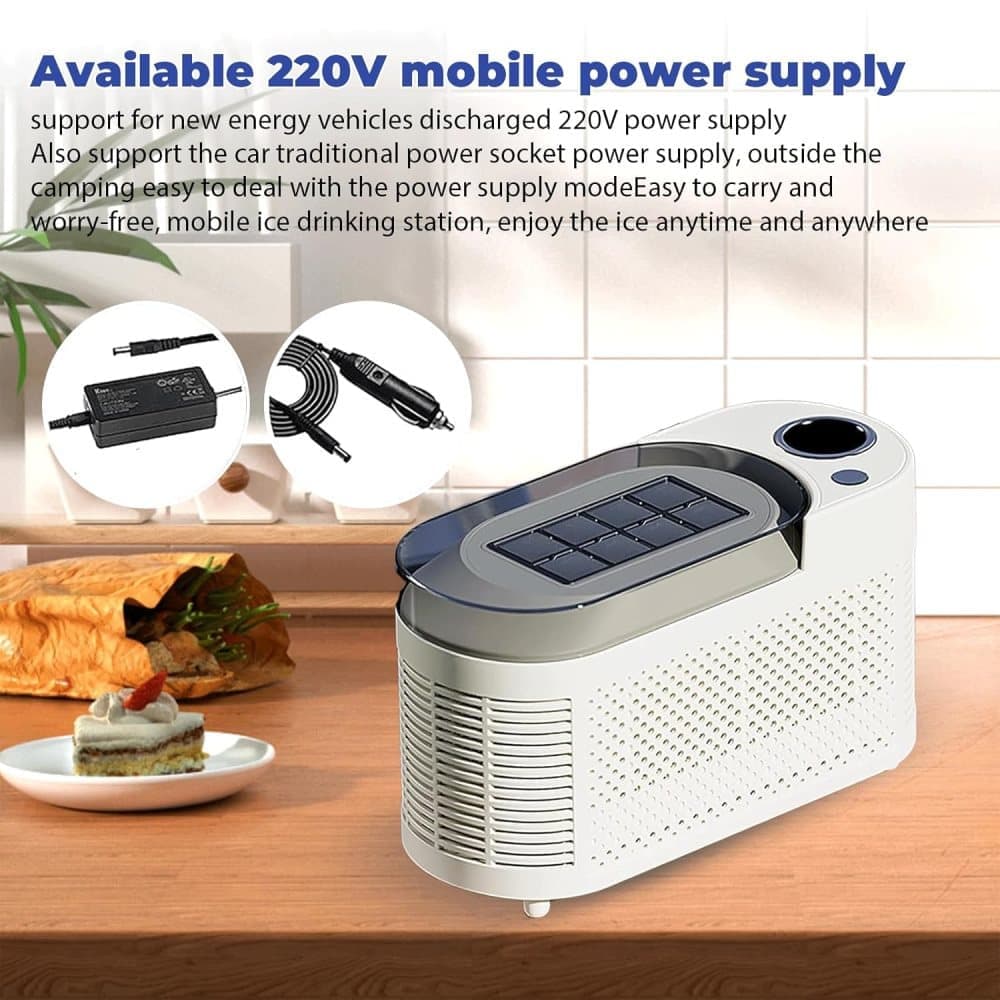 Portable Ice Machine Fast Ice Production in 10-15 Minutes Energy-Efficient Small Ice Maker with Low Noise Level for Home and Car Use, Purple