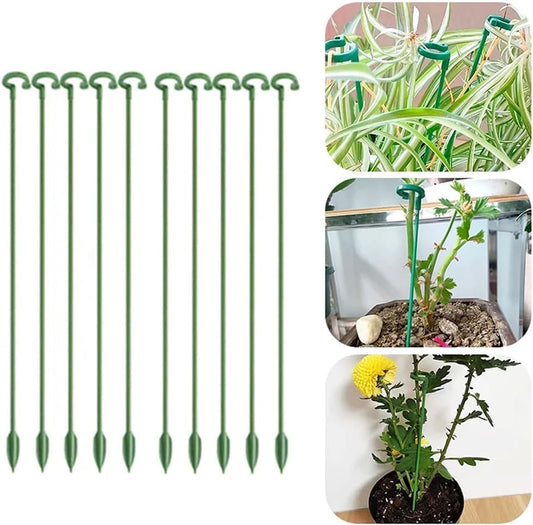 10-Pack 12-Inch Plant Support Stakes for Potted Plants, Compatible with All Brands