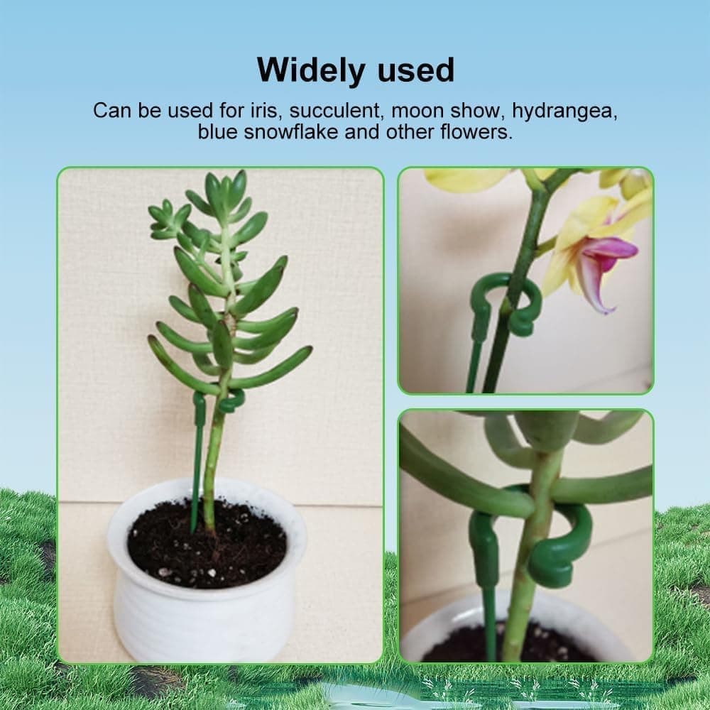 10-Pack 12-Inch Plant Support Stakes for Potted Plants, Compatible with All Brands