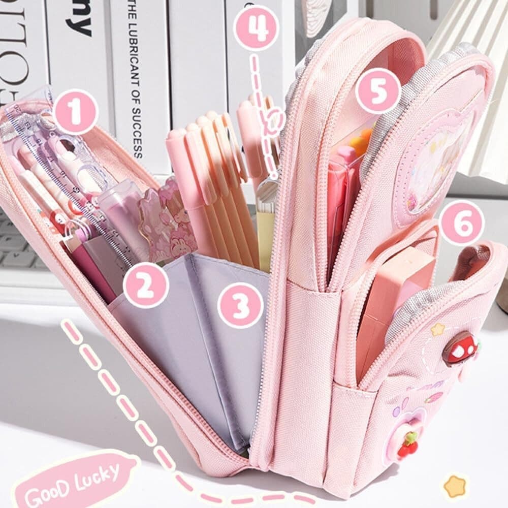 Large Capacity Multifunctional Pencil Case with Compartments for Students and Office, SZ2