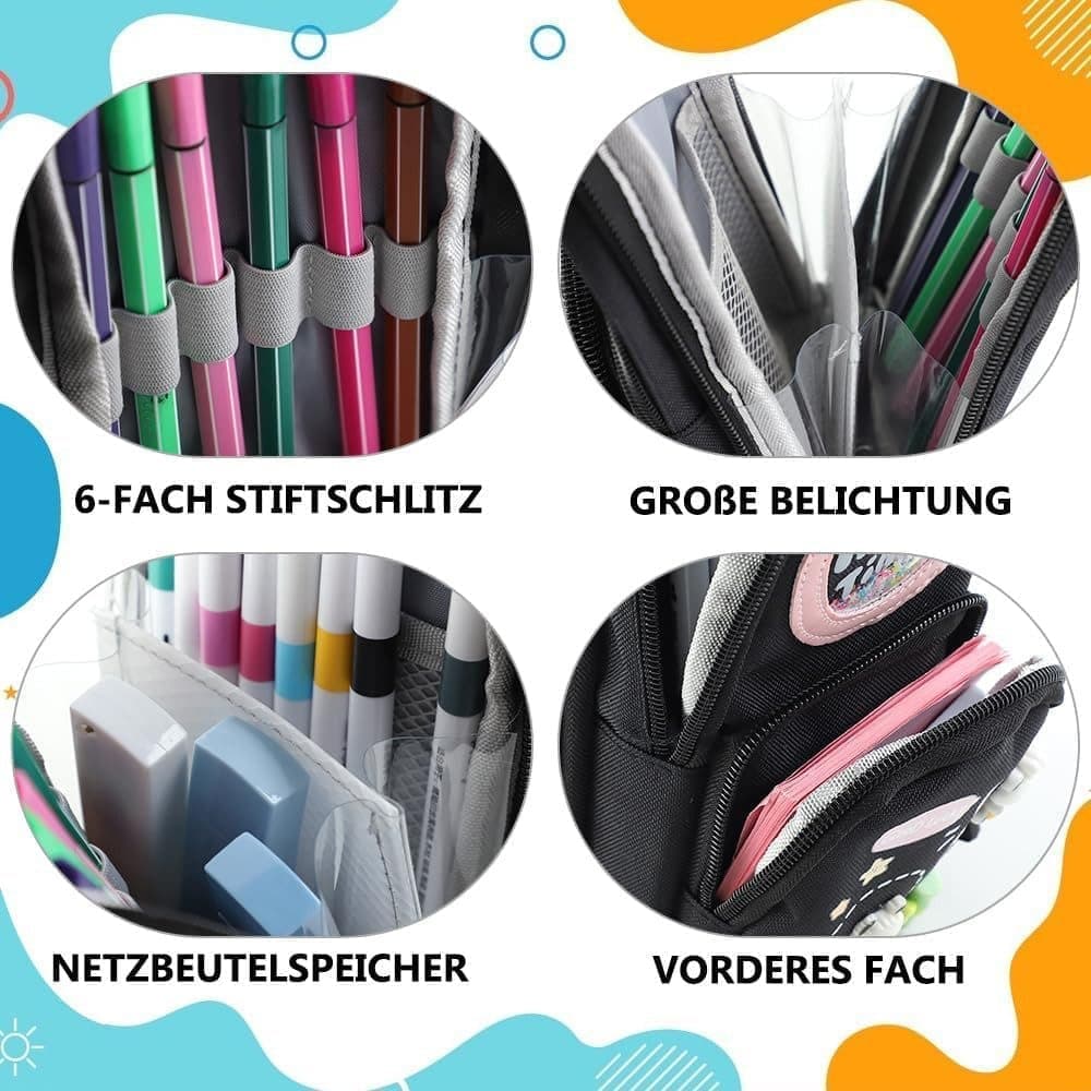 Large Capacity Multifunctional Pencil Case with Compartments for Students and Office, SZ5