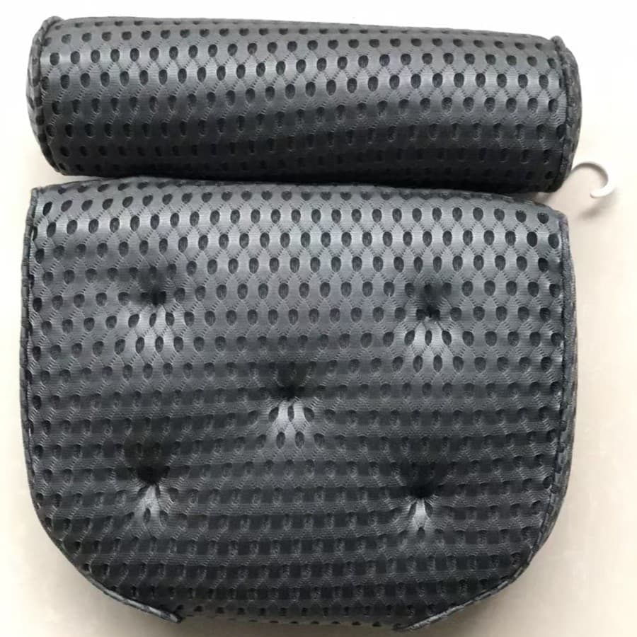 Bathtub Cushion with 7 Suction Cups, 4D Breathable Headrest for Relaxation, Compatible with Bathtubs & Massage Tubs, Gray
