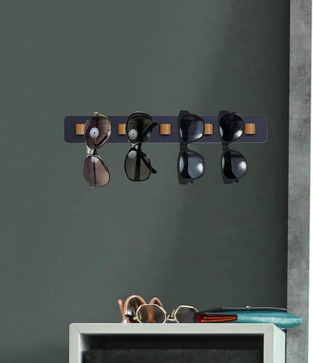 Eyeglass Holder Stand Organizer Wall Mounted for Sunglasses and Eyeglasses, Black