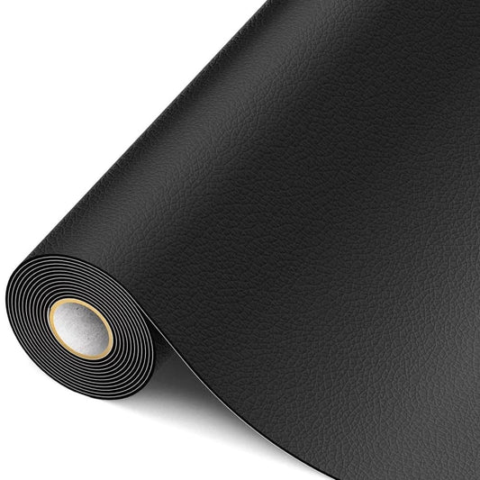 30 cm x 137 cm Self-adhesive Repair Patch for Artificial Leather, Black, Compatible with Dekor