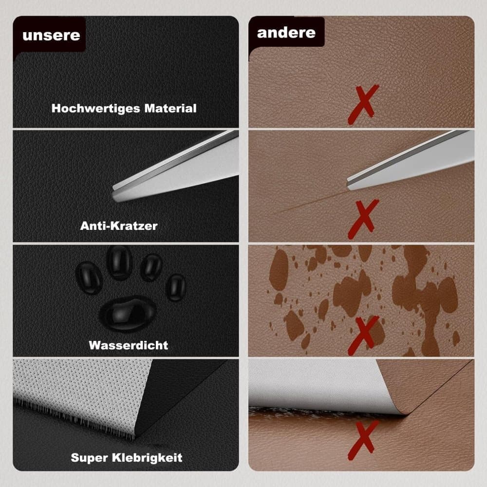 30 cm x 137 cm Self-adhesive Repair Patch for Artificial Leather, White, Compatible with Dekor
