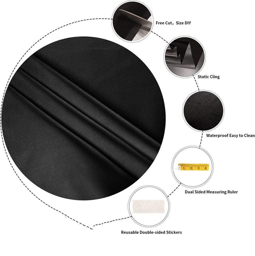 Blackout Curtain 145x300cm with Suction Cups, 100% UV Protection, Portable for Bedroom Windows, Home and Travel