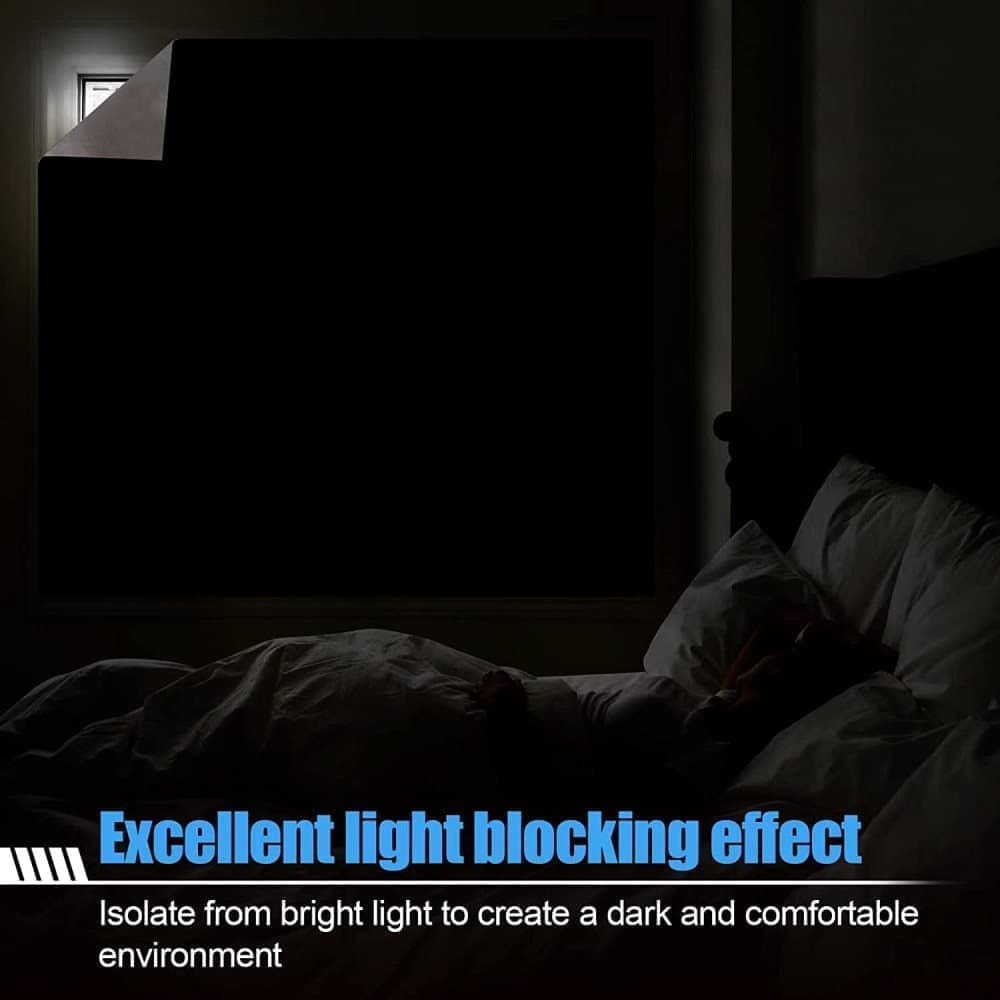 Blackout curtain with suction cups, UV protection, easy assembly for bedroom windows, home and travel, 100% blackout, 145x200cm